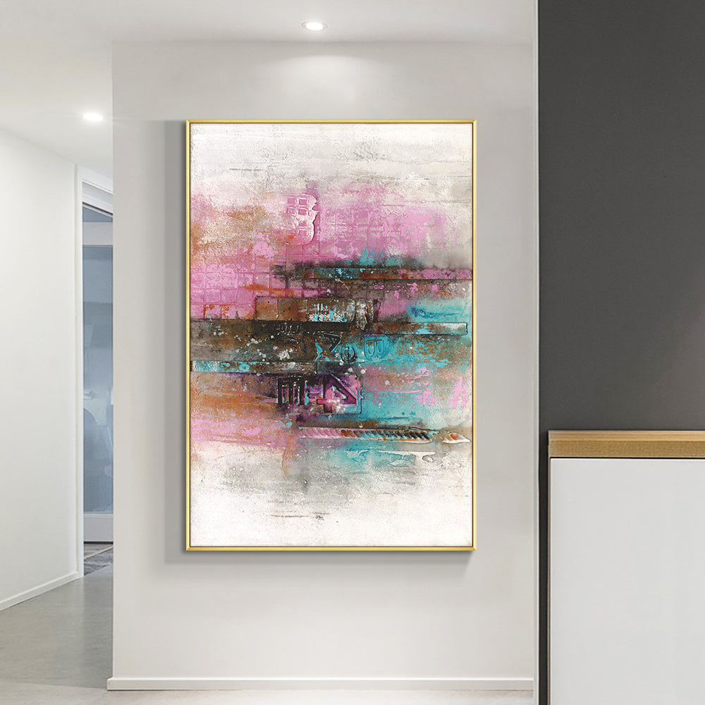 Abstract White Flower  Hand Painted Oil Painting On Canvas Handmade Wall Art  For Living Room,31inx47in