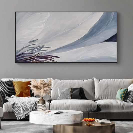 Living Room Large Vertical Modern Home Decoration Abstract Painting Decorative Murals  Handmade Oil Painting on,27inx54in,No Frame