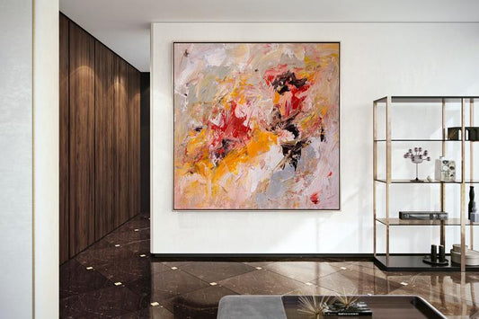 AbstractPaintingOriginalArtworkDineRoomDecorExtraLargeWallArtModernPaintingExtraLargeArtwork 31in,No Frame