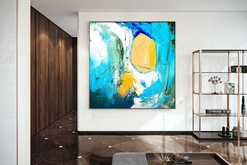 ExtraLargeOfficeWallArtAbstractPaintingArtworkModernWallDecorAcrylicPaintingOilPaintingOversized 31in,No Frame