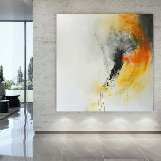 Abstract Handmade Oil Painting Modern Minimalist Home Living Room Decoration Painting,31inx31in,No Frame