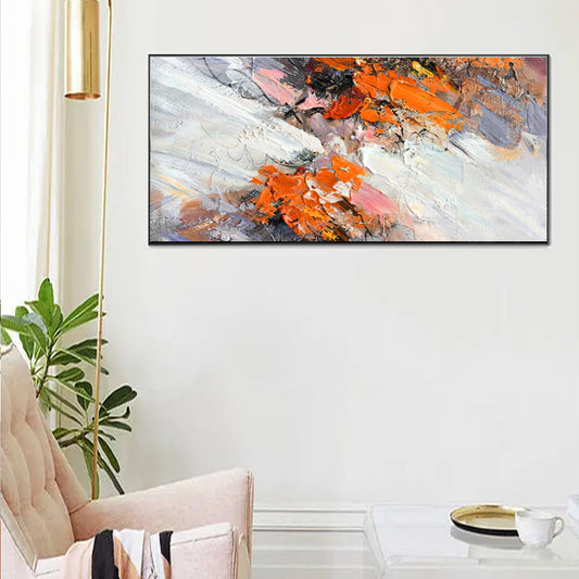 #330 Hand Painted  Colourful Oil Painting Handmade Acrylic On Canvas Paintings Modern Artist Home Decoration,27inx54in,No Frame