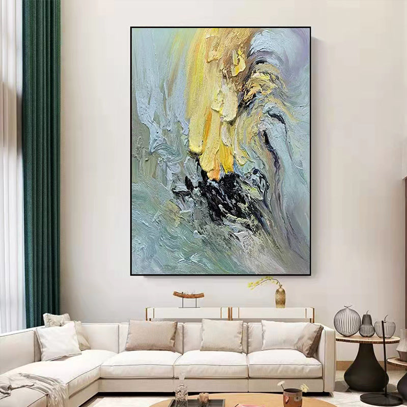 Abstract Oil Painting  Hand Painted Oil Paintings Wall Art Canvas Abstract Artwork Carving Art,31inx47in,No Frame