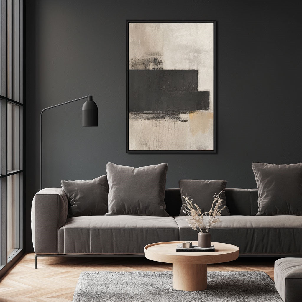 Handpainted Abstract Wall Art Painting Decorative Painting Aisle Corridor Mural Mooring Hanging Paintingblack1inx47in,No Frame