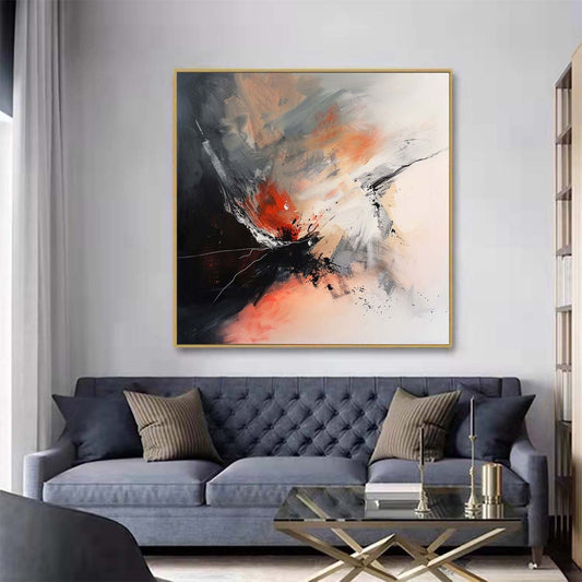 Abstract Handmade Oil Painting Modern Minimalist Home Living Room Decoration Painting,31inx31in,No Frame