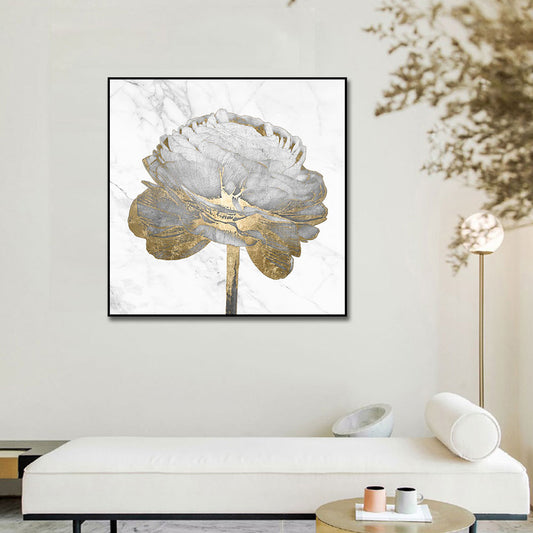 Golden Rose Oil Painting Morden Hand Painted Wall Art Poster Handmade Canvas Art Flower Oil Painting