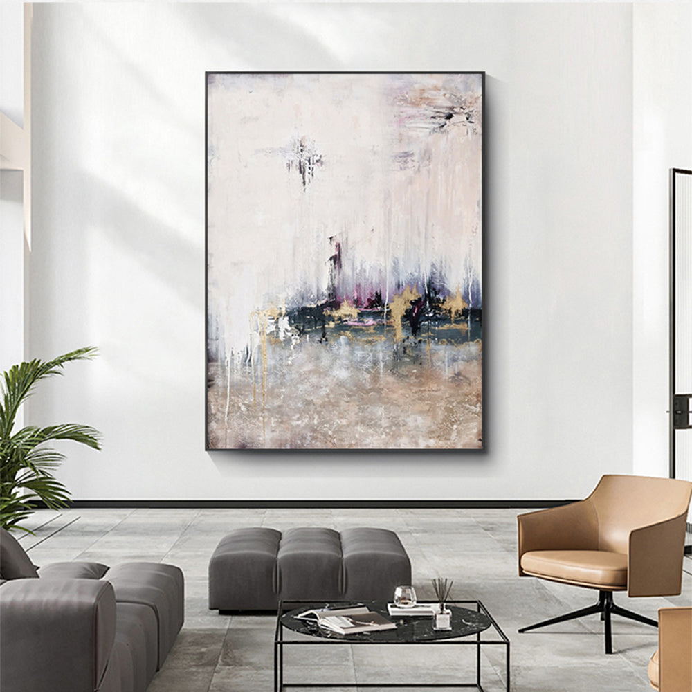 Large Abstract Painting Wall Decor Hand Painted Oil Painting Thick Texture Canvas Painting For Living Room,31inx47in,No Frame