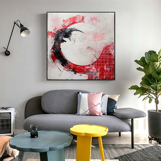 Abstract Handmade Oil Painting Modern Minimalist Home Living Room Decoration Painting,31inx31in,No Frame