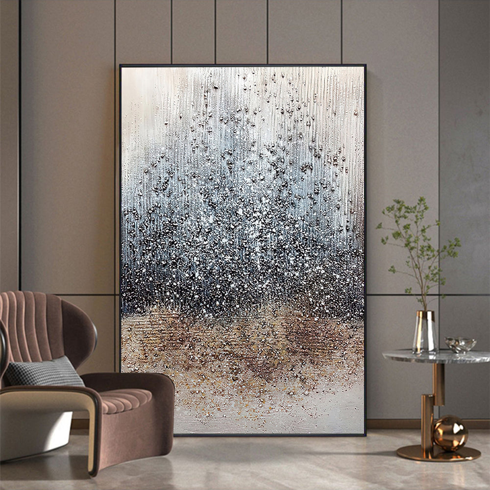 Morden Abstract Canvas Artwork Hand Painted Texture Brown Oil Painting Nordic Stone Canvas Wall Art For Home Living Room,31inx47in,No Frame