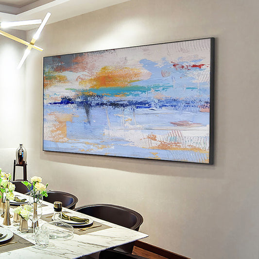 Abstract Textured Oil Pianting On Canvas  Hand Painted Modern Decorative Wall Art Picture,27inx54in,No Frame