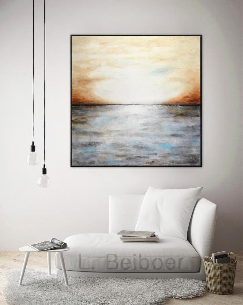 LargeAbstractPaintingWallArtSquareContemporaryArtLandscapePaintingModernArtworkDecor 31in,No Frame