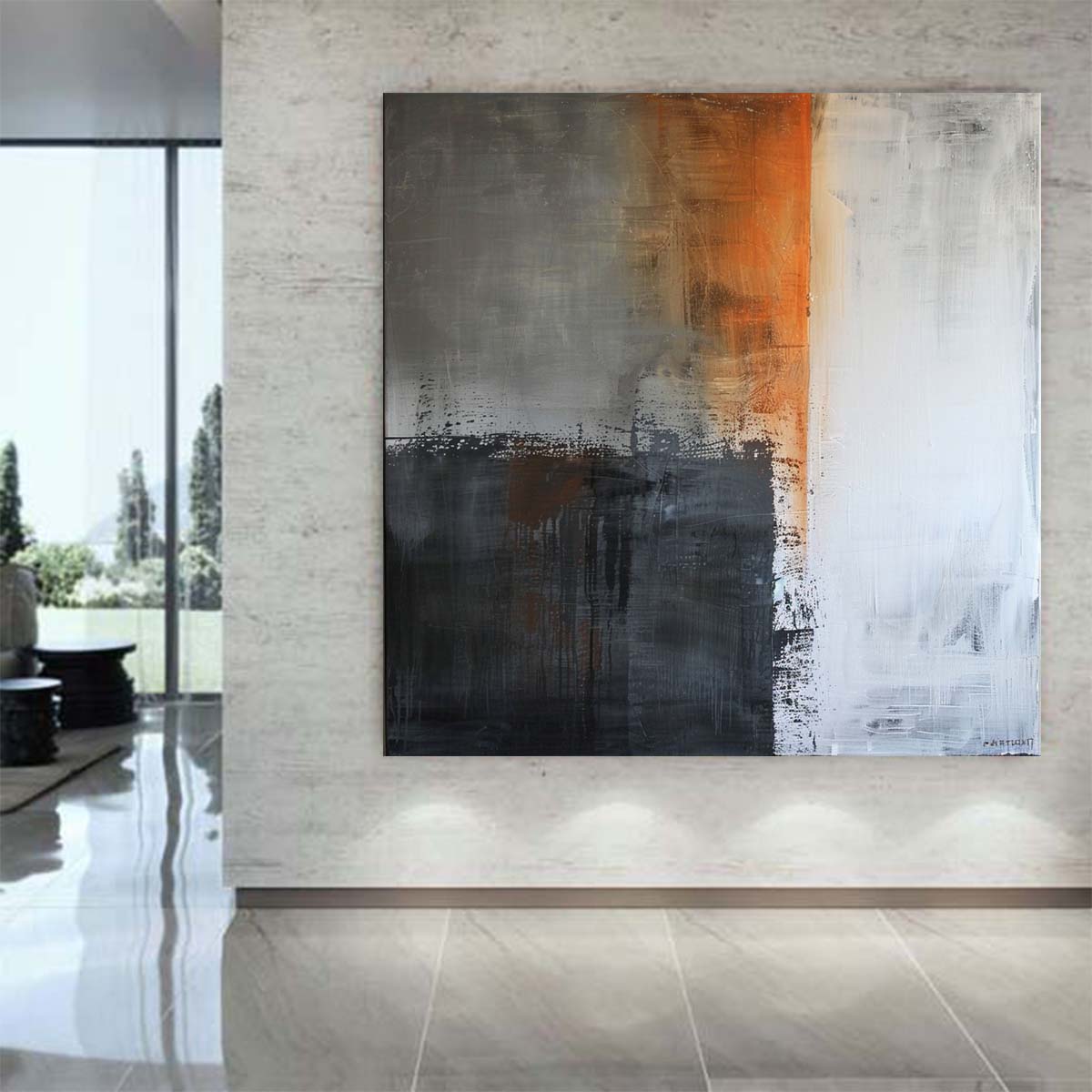 Abstract Handmade Oil Painting Modern Minimalist Home Living Room Decoration Painting,31inx31in,No Frame