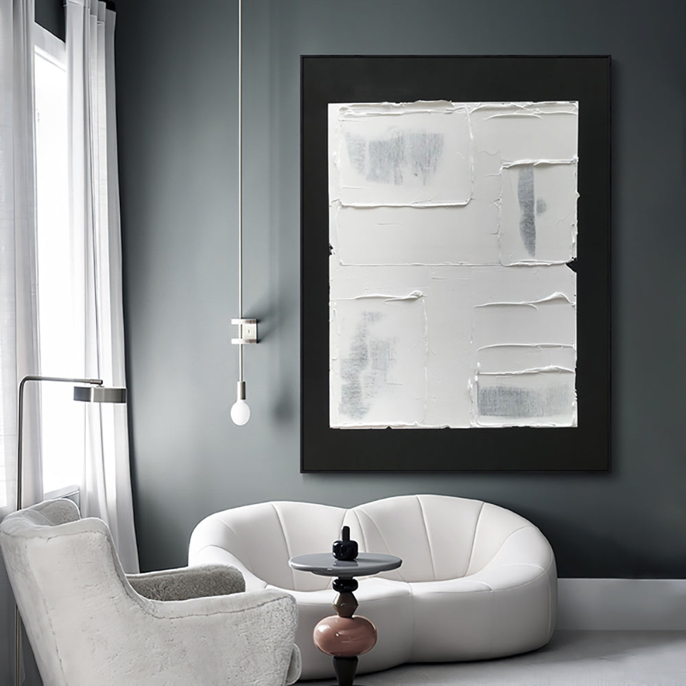 Black And White Abstract Painting Morandi Simplicity Handmade Oil Painting Living Room Decorative Painting Abstract Oil,31inx47in,No Frame
