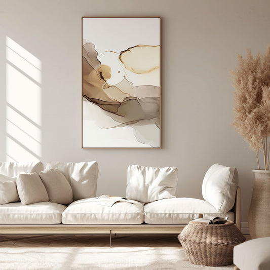 Handpainted Abstract Wall Art Painting Decorative Painting Aisle Corridor Mural Mooring Hanging Painting white black 31inx47in,No Frame