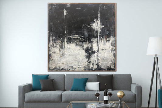 BlackAndWhiteAbstractPaintingOilPaintingAbstractLargeLargeAbstractWallArtPaintingAcrylicAbstract   31in,No Frame