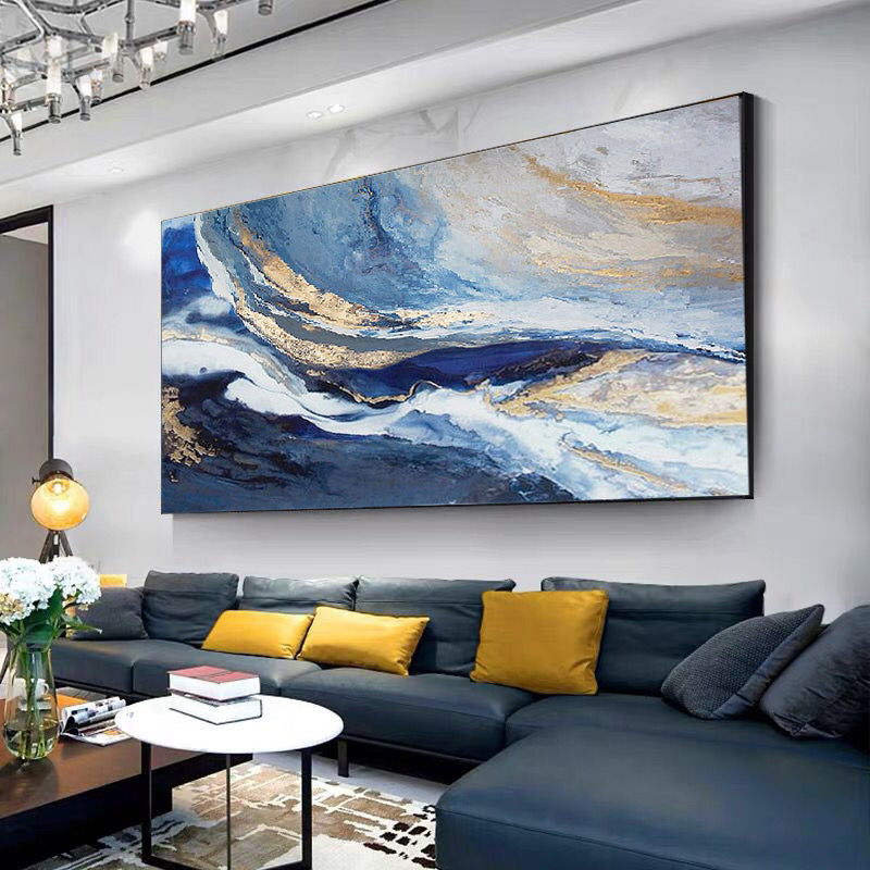 Simple Texture Painting Art Hand painted Oil Painting Modern Wall Decor Design Paintings Wall Canvas Art,27inx54in,No Frame