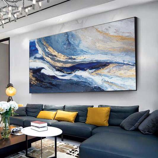 Simple Texture Painting Art Hand painted Oil Painting Modern Wall Decor Design Paintings Wall Canvas Art,27inx54in,No Frame