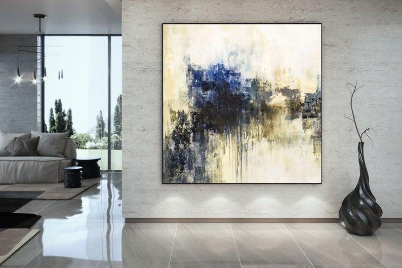 Original Modern Art Painting On Canvas Abstract Artworks Handmade Oversize Huge Canvas Wall Art Textured Room Decor31in,No Frame