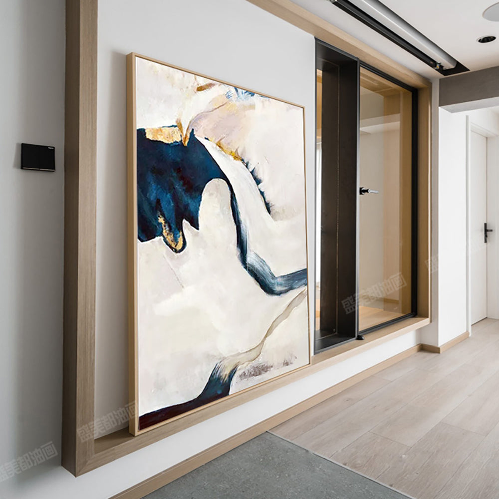 Modern Abstract Oil Paintings For Living Room Large Canvas Wall Art Handmade Thick Texture Painting For Home Living Room,31inx47in,No Frame