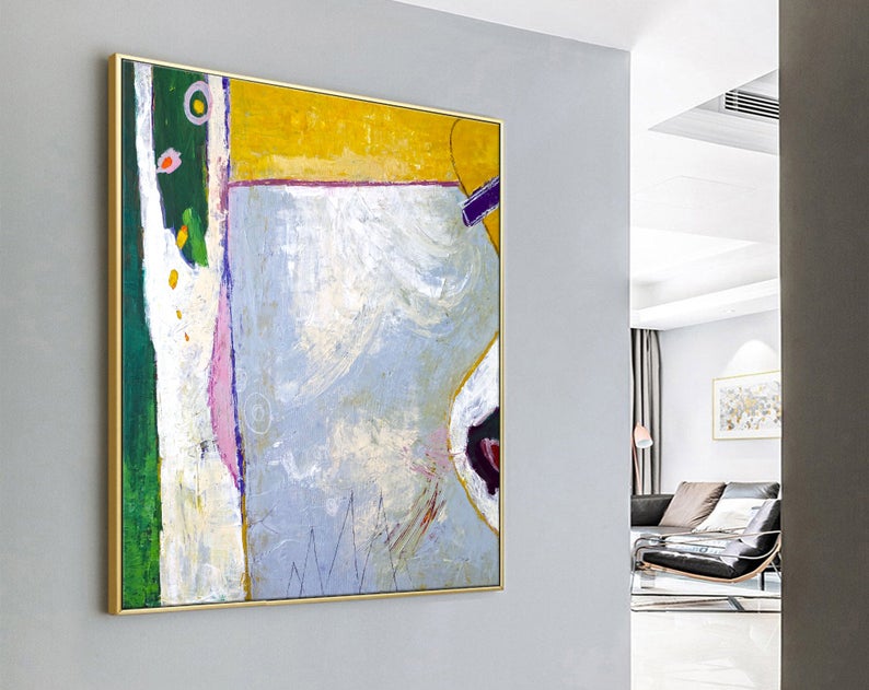 AbstractPaintingOriginalLargeAcrylicCanvasWallArtExpressionismColorfulModernPaintingWallArtOnCanvas  31in,No Frame