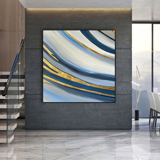Nordic Abstract Modern Painting Designs Canvas Handmade Oil Painting Canvas Wall Art Poster For Living Room,31inx31in,No Frame