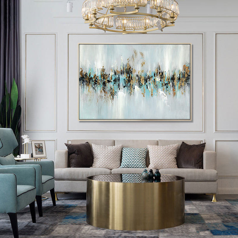 Hand Painted Oil Painting Abstract Landscape Paintings On Canvas Wall Art Pictures For Bedroom Living,27inx54in,No Frame