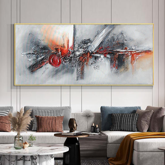Abstract 3D Art Thick Knife Oil Painting  Handpainted Canvas Wall Art Modern Paintings Art,27inx54in,No Frame