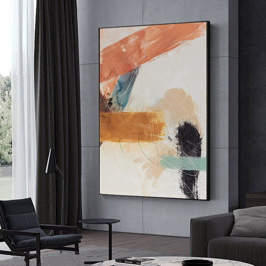 Handmade Abstract Oil Painting   Modern Wall Art On Canvas Textured Restaurant Living Room,31inx47in,No Frame