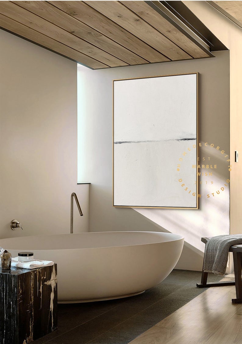 Large Art Neutral Beige Abstract Painting Scandinavian Wall Art Minimal Abstract Wall Art Japandi Wabi-Sabi Abstract Painting31in,No Frame