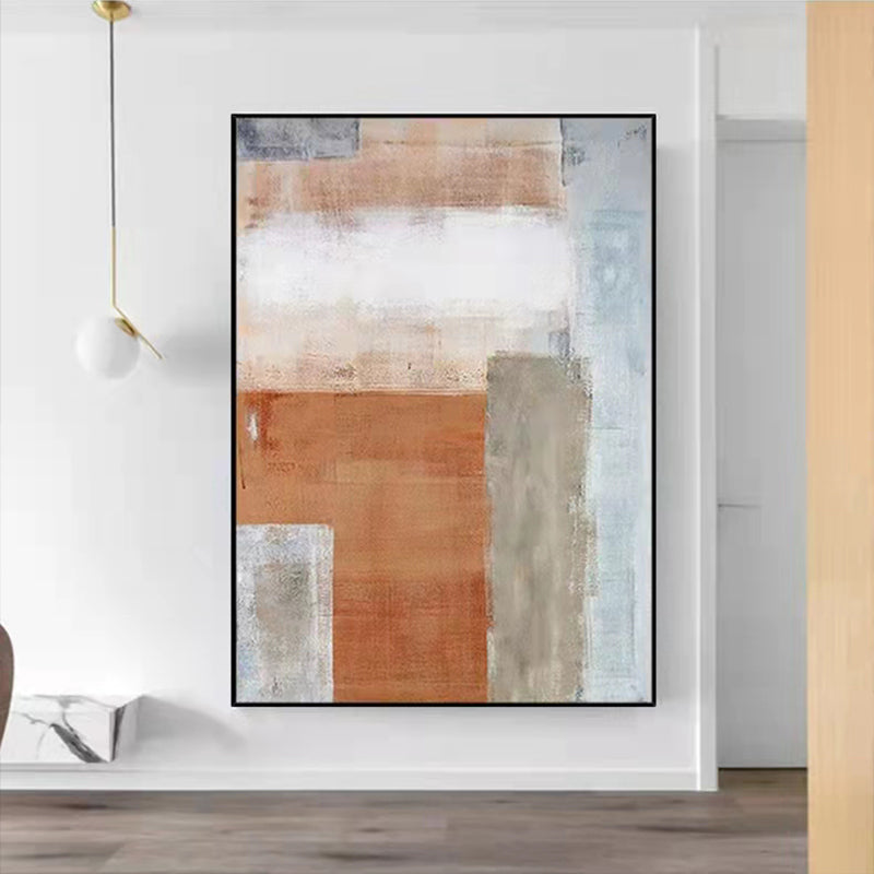 July Pure Hand Painted House Lonely Style Living Room Background Wall Decoration Painting Abstract Light Luxury,31inx47in,No Frame