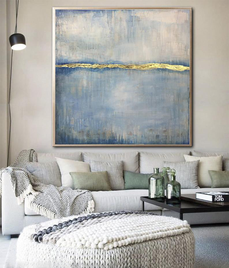 Unique Canvas Paintings Oil Painting Golden Leaf Contemporary Artwork Modern Abstract Painting For Living Room Abstract Artwork31in,No Frame