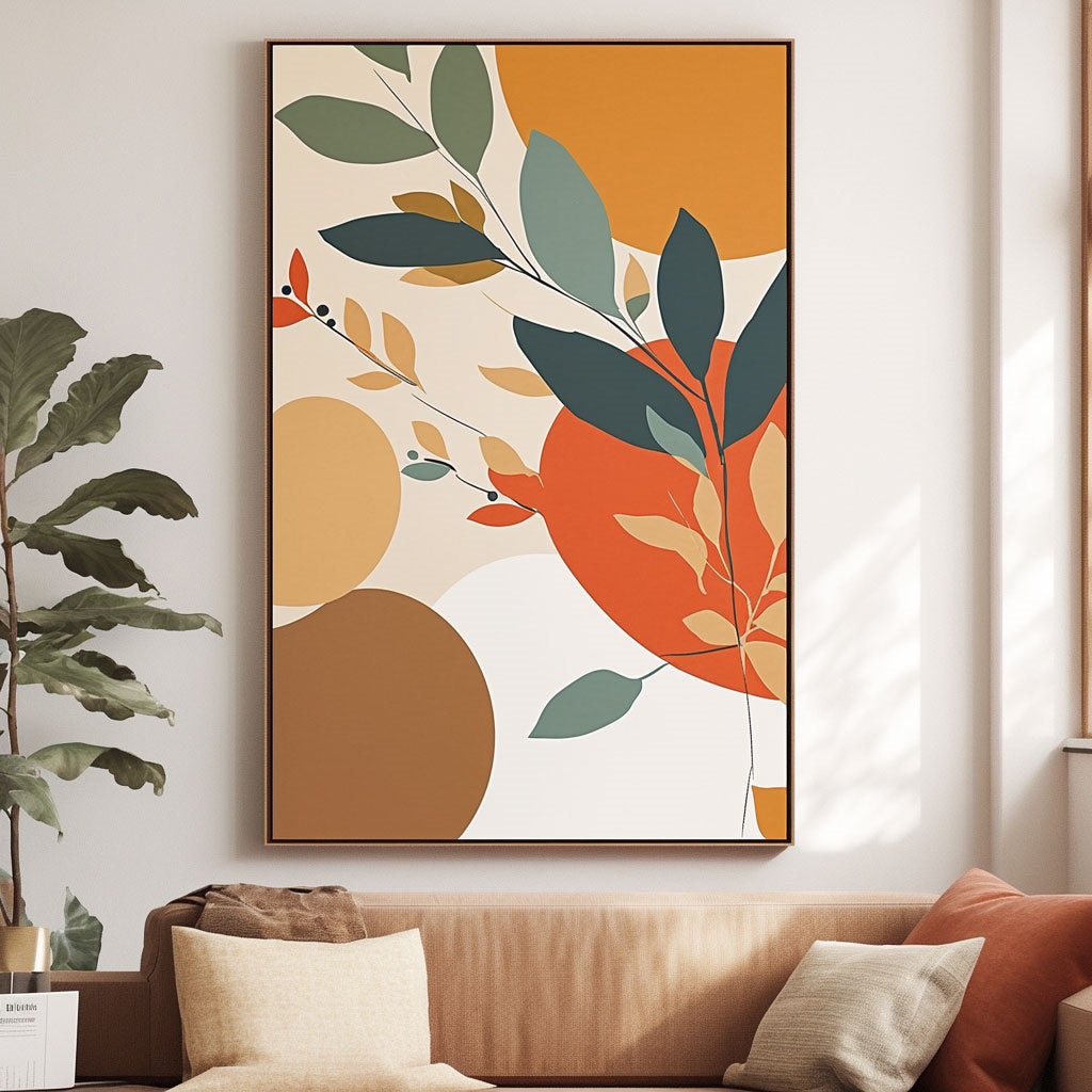 Handpainted Abstract Wall Art Painting Decorative Painting Aisle Corridor Mural Mooring Hanging Painting blue orange brown 31inx47in,No Frame