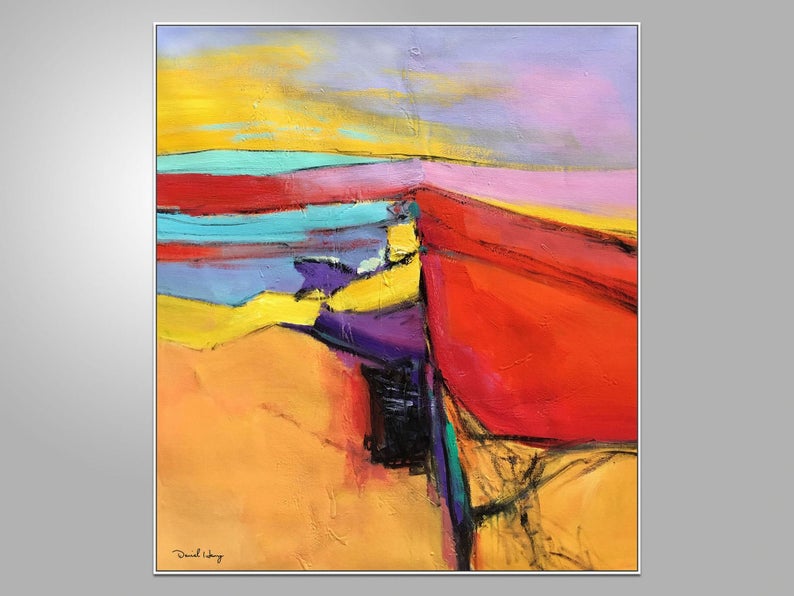 Handmade Oil Painting Abstract Oil Painting Large Wall Art Modern Art Family Wall Decor Abstract Painting Abstract Canvas Art31in,No Frame