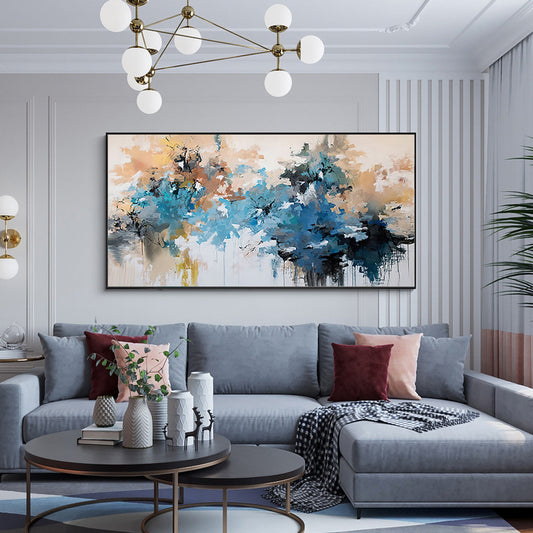 Original Hand painted Oil Painting Decorative Painting of Living Room Sofa Modern Abstract Simple Hanging Painting,27inx54in,No Frame