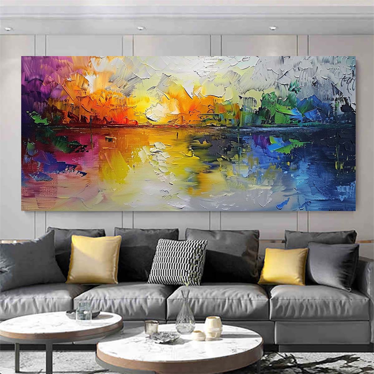 Original creation Landscape Hand painted Oil Painting Canvas Wall Art For Home Living Room Unframed/Rolled #018