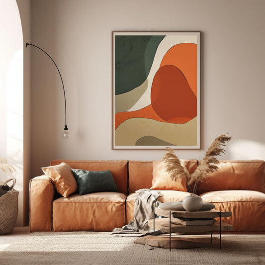Handpainted Abstract Wall Art Painting Decorative Painting Aisle Corridor Mural Mooring Hanging Paintingorangeblue1inx47in,No Frame