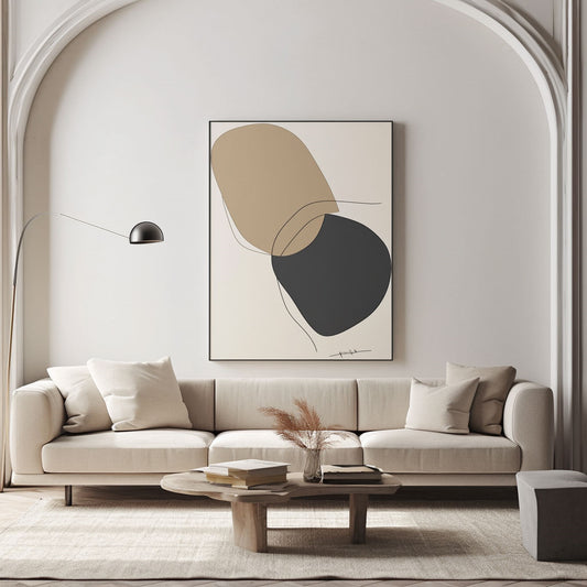 Handpainted Abstract Wall Art Painting Decorative Painting Aisle Corridor Mural Mooring Hanging Paintingwhiteblack1inx47in,No Frame