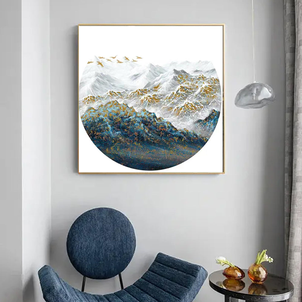 Modern Handpainted Mountain Scenery 3d Oil Painting On Canvas Home Decoration Handmade Wall Art Picture,31inx31in,No Frame