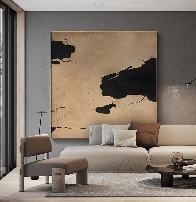 100% Hand Painted Abstract Oil Painting On Canvas Wall Art Minimalist Art Neutral Pictures Painting For Living Room Home Decor31in,No Frame
