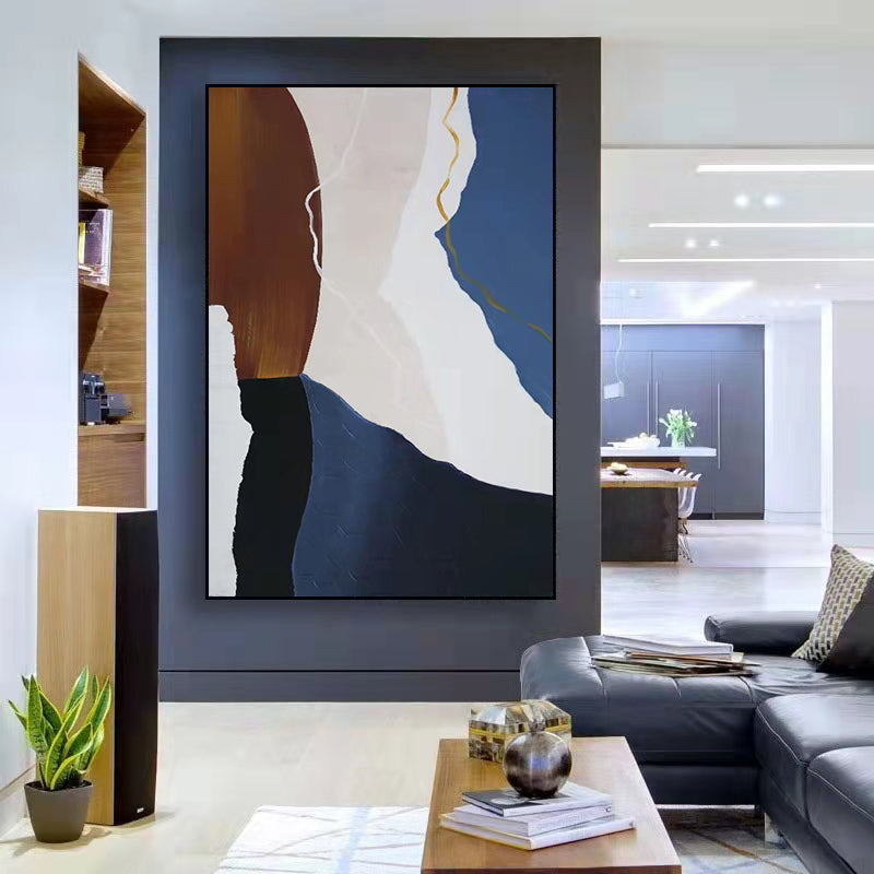 Living Room Floor Painting Nordic Sofa Background Wall Decoration Painting Corridor Aisle Large Vertical Hand painted,31inx47in,No Frame