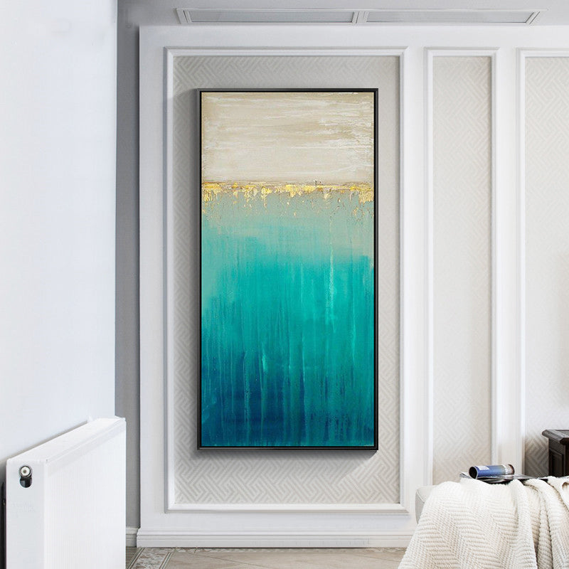 Blue Abstract Painting On Canvas Large Wall Art Minimalist Painting Hand Painted Painting Minimal Art For Modern Home Decor27inx54in,No Frame