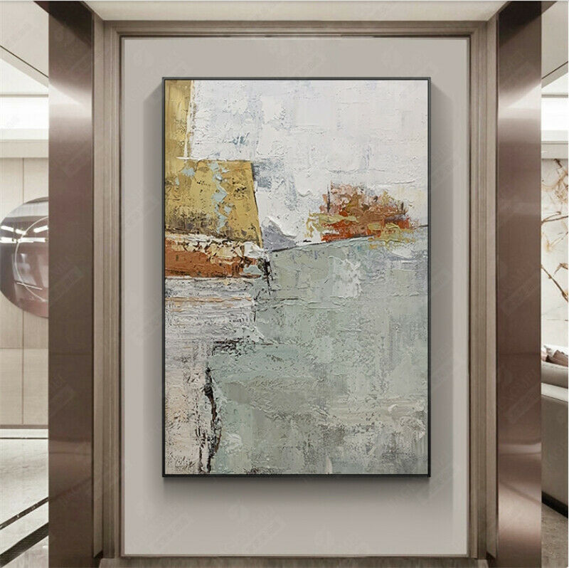 #1090Texture Wall Art Picture Hand Painted Modern Abstract Oil Painting On Canvas For Living Room Home,31inx47in,No Frame