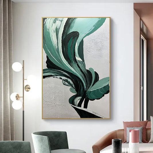 Nordic Wall Art Decor Hand Painted Oil Painting Modern Abstract Image   Home Hanging,31inx47in,No Frame
