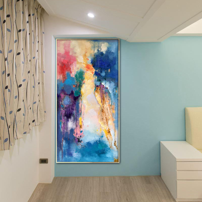 Large Blue Abstract Painting Painting Wall Art Canvas Painting Abstract Art Wall Painting Oil Painting Living Room Decoration27inx54in,No Frame