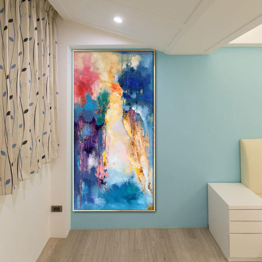 Large Blue Abstract Painting Painting Wall Art Canvas Painting Abstract Art Wall Painting Oil Painting Living Room Decoration27inx54in,No Frame