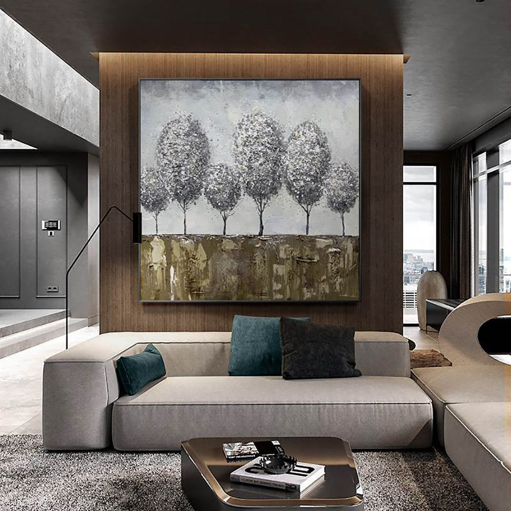 Custom Hand painted Oil Painting Three dimensional Decorative Painting Fantasy Fortune Tree Painting For Home Hotel,31inx31in,No Frame
