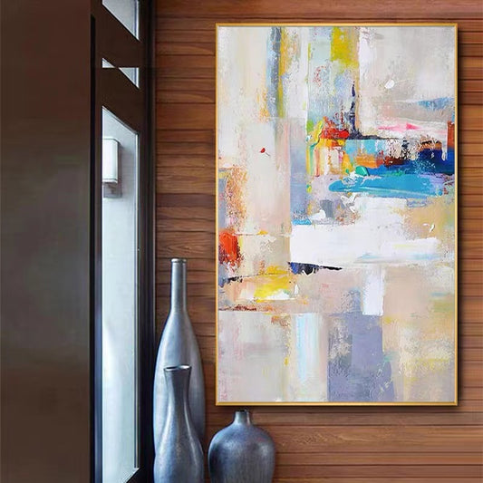 Handmade Wall Art Modern Abstract Oil Painting on Canvas Large Piece Wall Painting for Living Room,31inx47in,No Frame