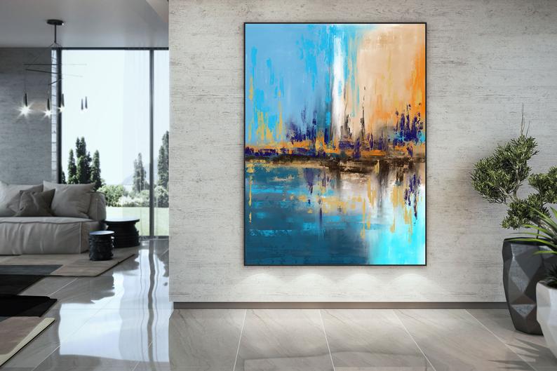 Extra Large Wall Art Palette Knife Artwork Original Painting On Canvas Art Modern Wall Decor Contemporary Art Abstract Painting31in,No Frame