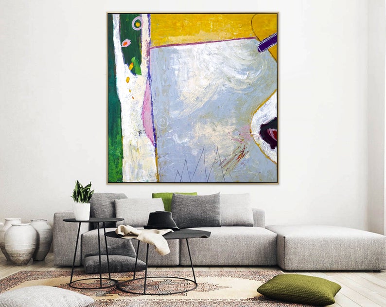 AbstractPaintingOriginalLargeAcrylicCanvasWallArtExpressionismColorfulModernPaintingWallArtOnCanvas  31in,No Frame