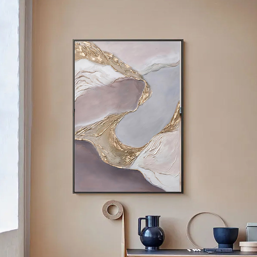 Abstract Oil Painting  Hand Painted Paintings Wall Art Canvas Artwork Carving For Hotel Living Room,31inx47in,No Frame